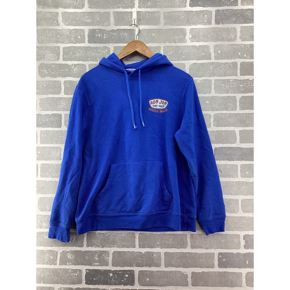 Ron Jon Surf Shop Myrtle Beach Hoodie Blue Graphic Pullover Sweatshirt Medium